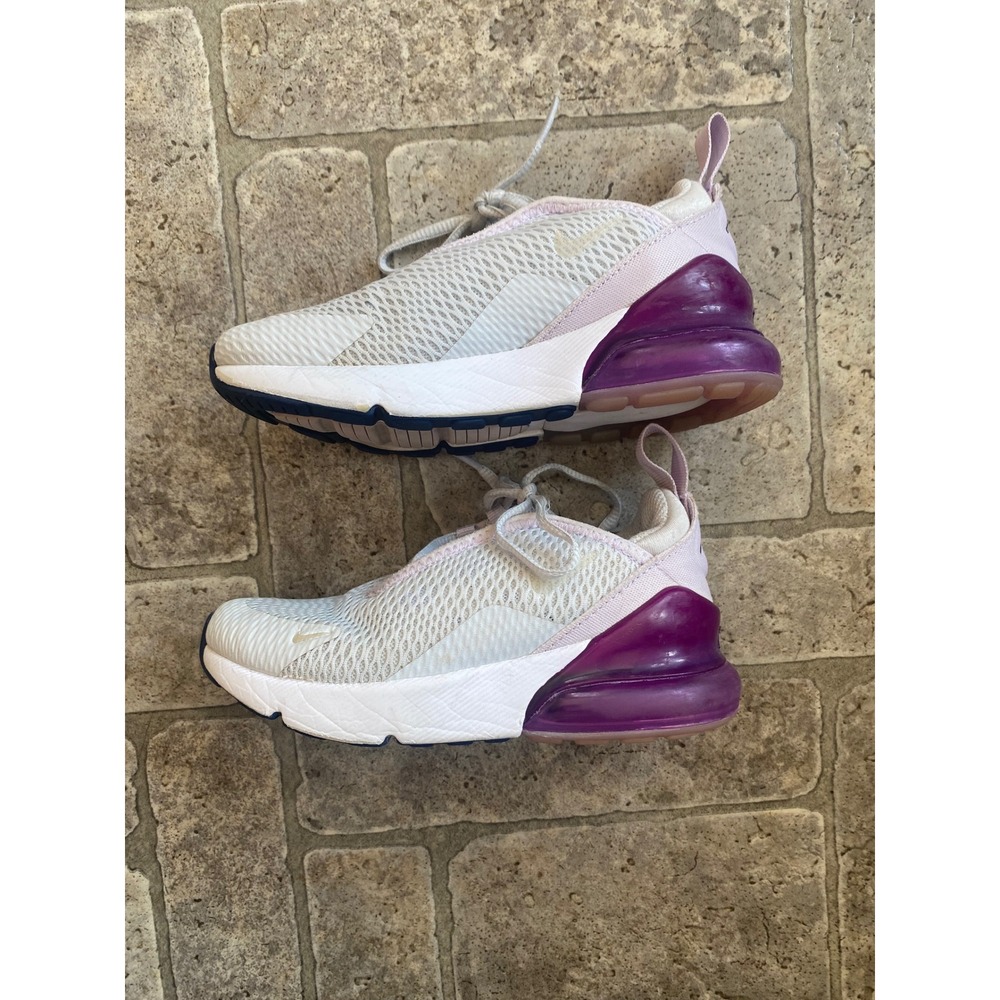 Nike Air Max 270 Little Kids White Purple Sneakers Size 12C